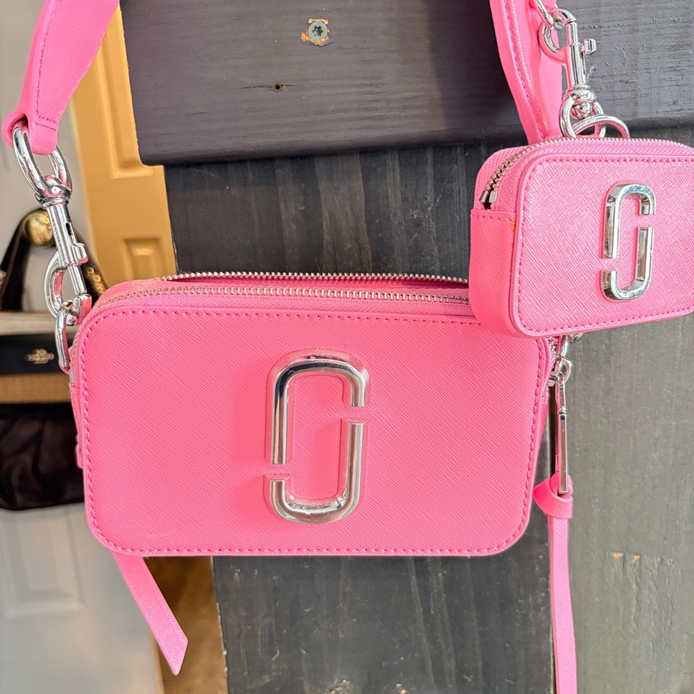 Marc Jacobs Pink Double-Pouch Crossbody with Silver Hardware